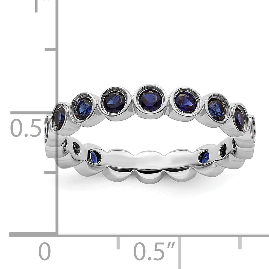 Sterling Silver Stackable Expressions Created Sapphire Ring