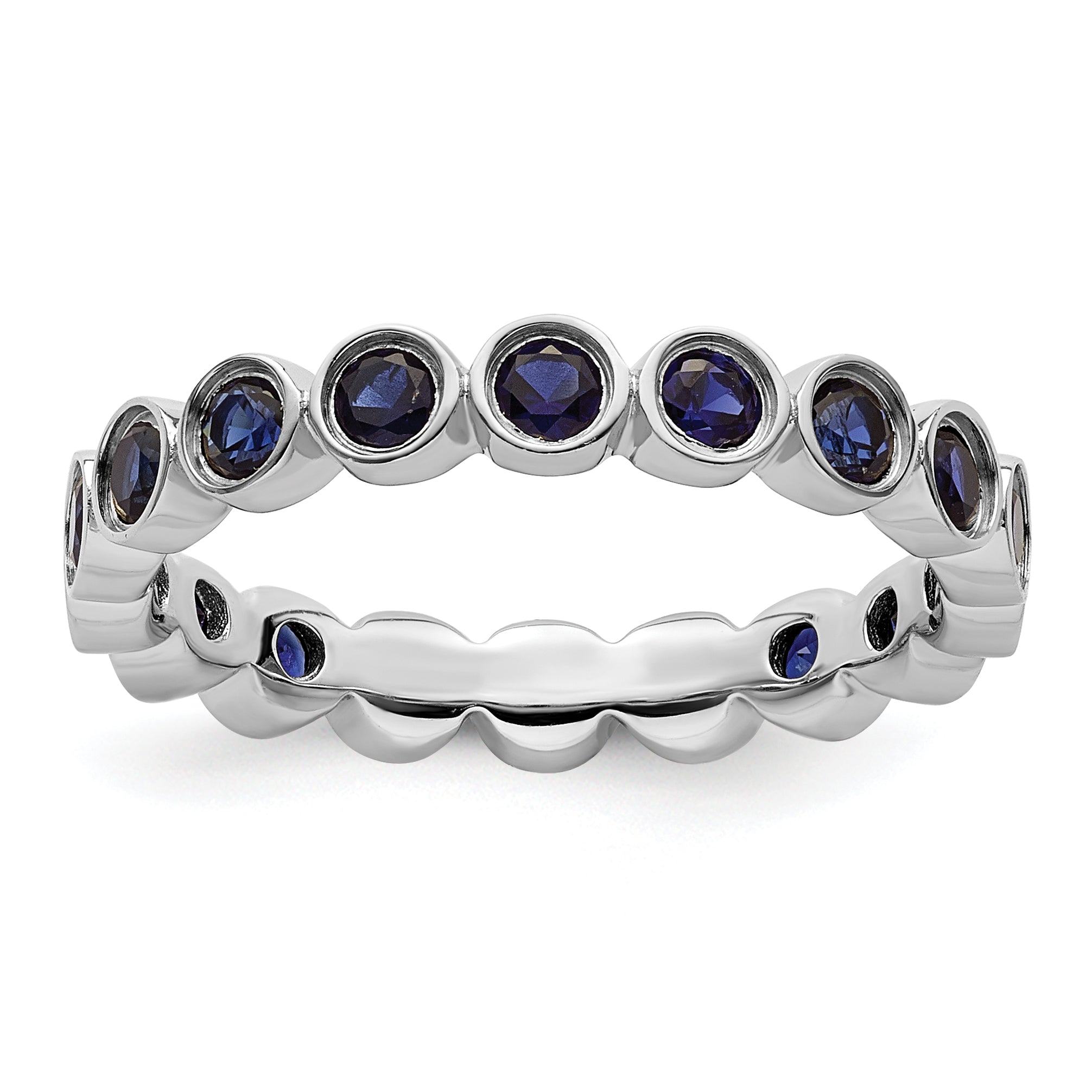 Sterling Silver Stackable Expressions Created Sapphire Ring