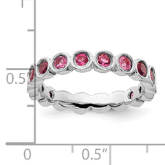 Sterling Silver Stackable Expressions Pink Tourmaline Ring