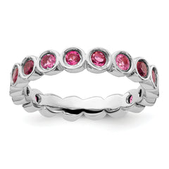 Sterling Silver Stackable Expressions Pink Tourmaline Ring