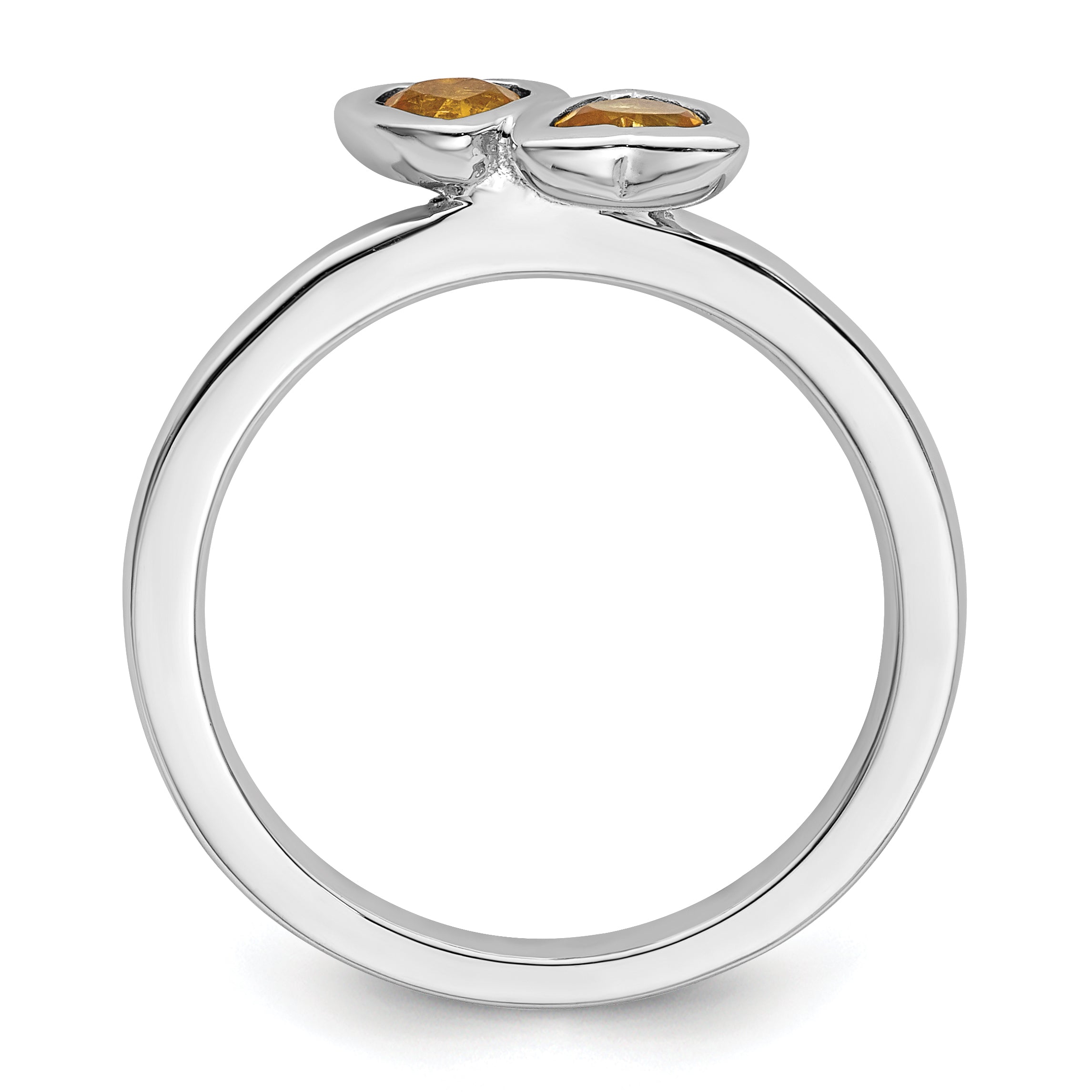 Sterling Silver Stackable Expressions Citrine Double Heart Ring