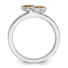 Sterling Silver Stackable Expressions Citrine Double Heart Ring