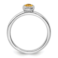 Sterling Silver Stackable Expressions Oval Citrine Ring