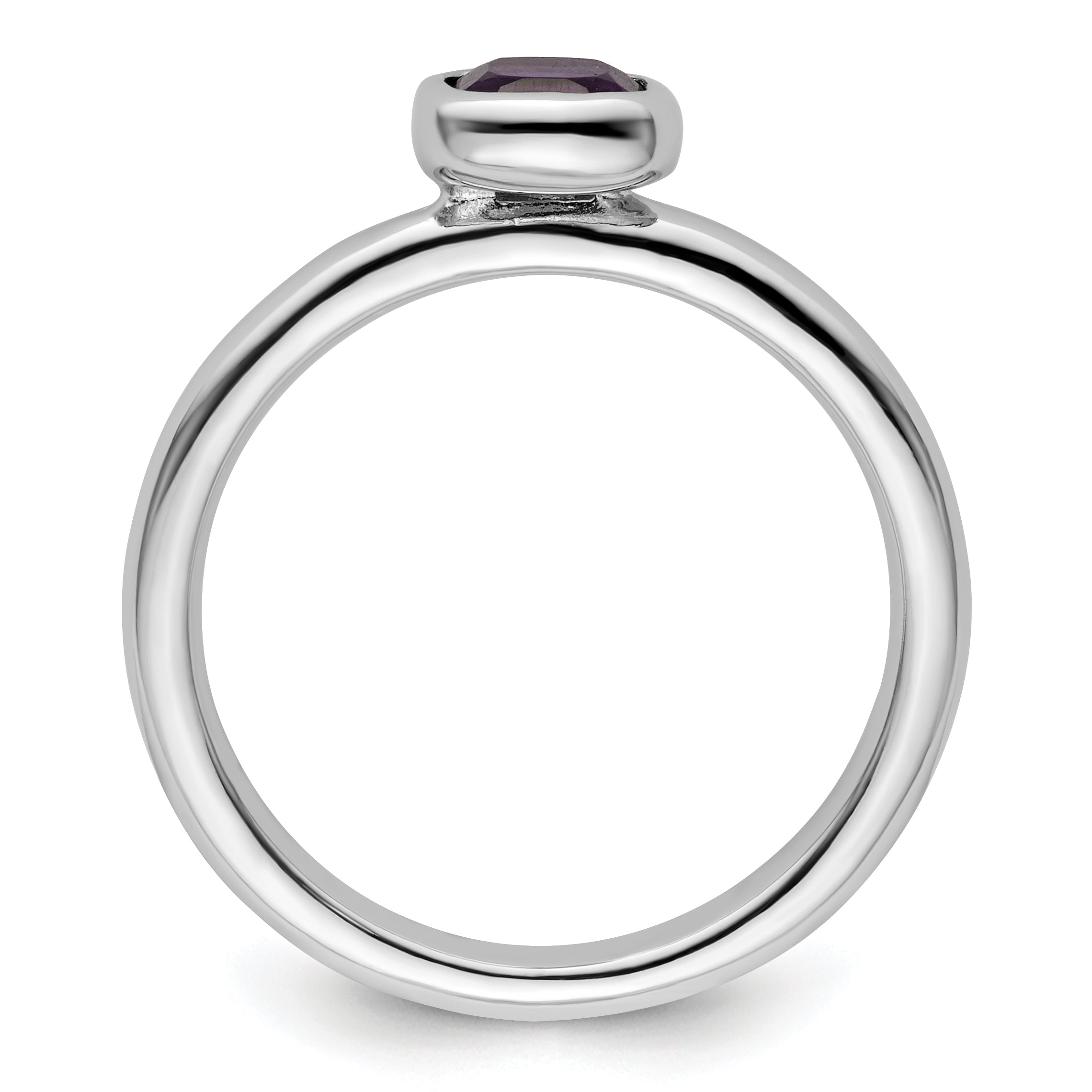 Sterling Silver Stackable Expressions Cushion Cut Amethyst Ring