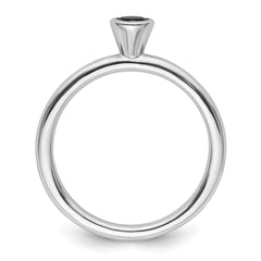 Sterling Silver Stackable Expressions High 4mm Round Cr. Sapphire Ring