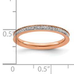 Sterling Silver Stackable Expressions & Diamonds Pink-plated Ring