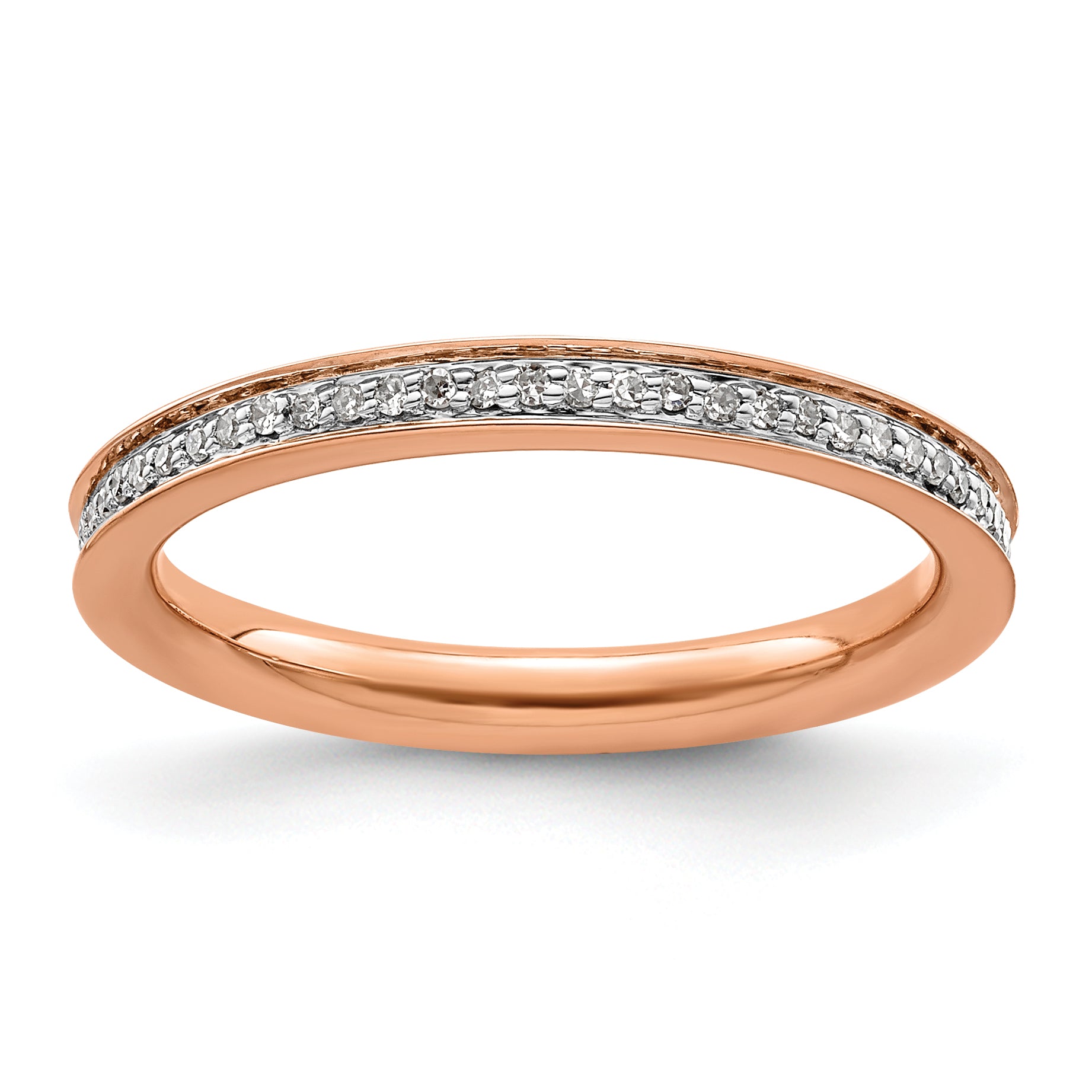 Sterling Silver Stackable Expressions & Diamonds Pink-plated Ring