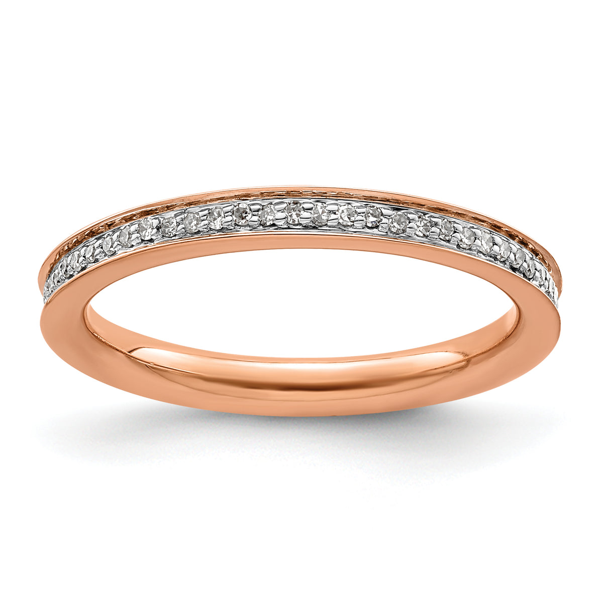 Sterling Silver Stackable Expressions & Diamonds Pink-plated Ring