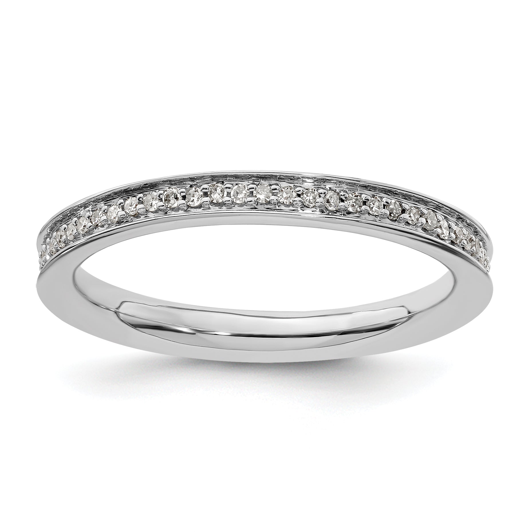 Sterling Silver Stackable Expressions & Diamonds Polished Ring