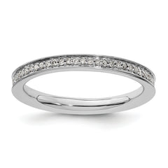 Sterling Silver Stackable Expressions & Diamonds Polished Ring