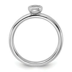 Sterling Silver Stackable Expressions Low 4mm Round White Topaz Ring