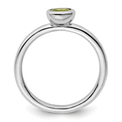 Sterling Silver Stackable Expressions Low 5mm Round Peridot Ring