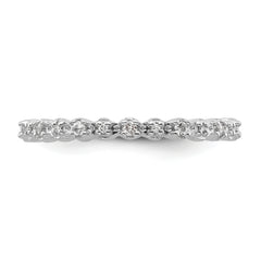 Sterling Silver Stackable Expressions White Topaz & Diamond Ring