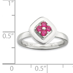 Sterling Silver Stackable Expressions Polished Created Ruby Ring