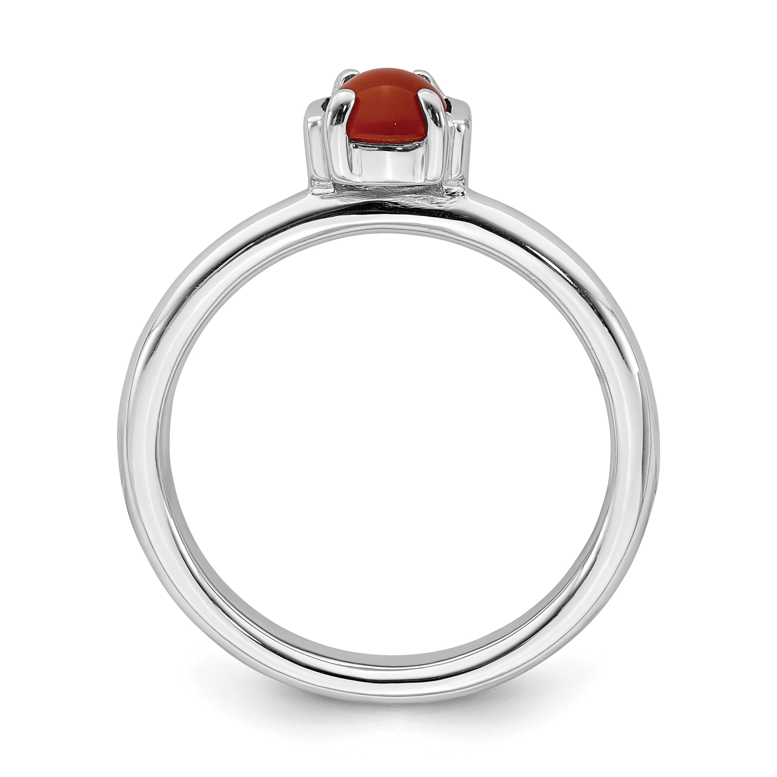 Sterling Silver Stackable Expressions Polished Red Agate Ring