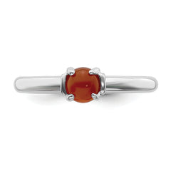 Sterling Silver Stackable Expressions Polished Red Agate Ring