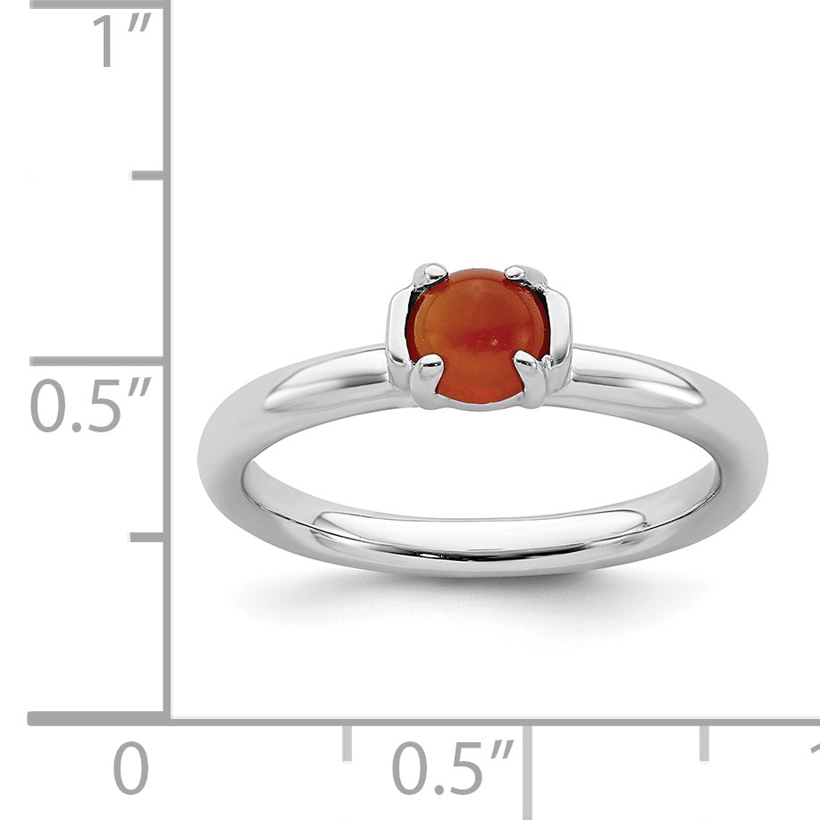 Sterling Silver Stackable Expressions Polished Red Agate Ring