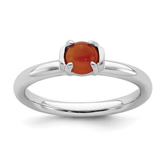 Sterling Silver Stackable Expressions Polished Red Agate Ring