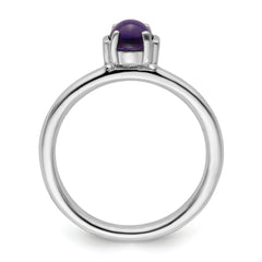 Sterling Silver Stackable Expressions Polished Amethyst Ring