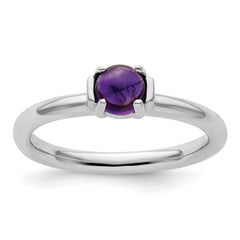 Sterling Silver Stackable Expressions Polished Amethyst Ring