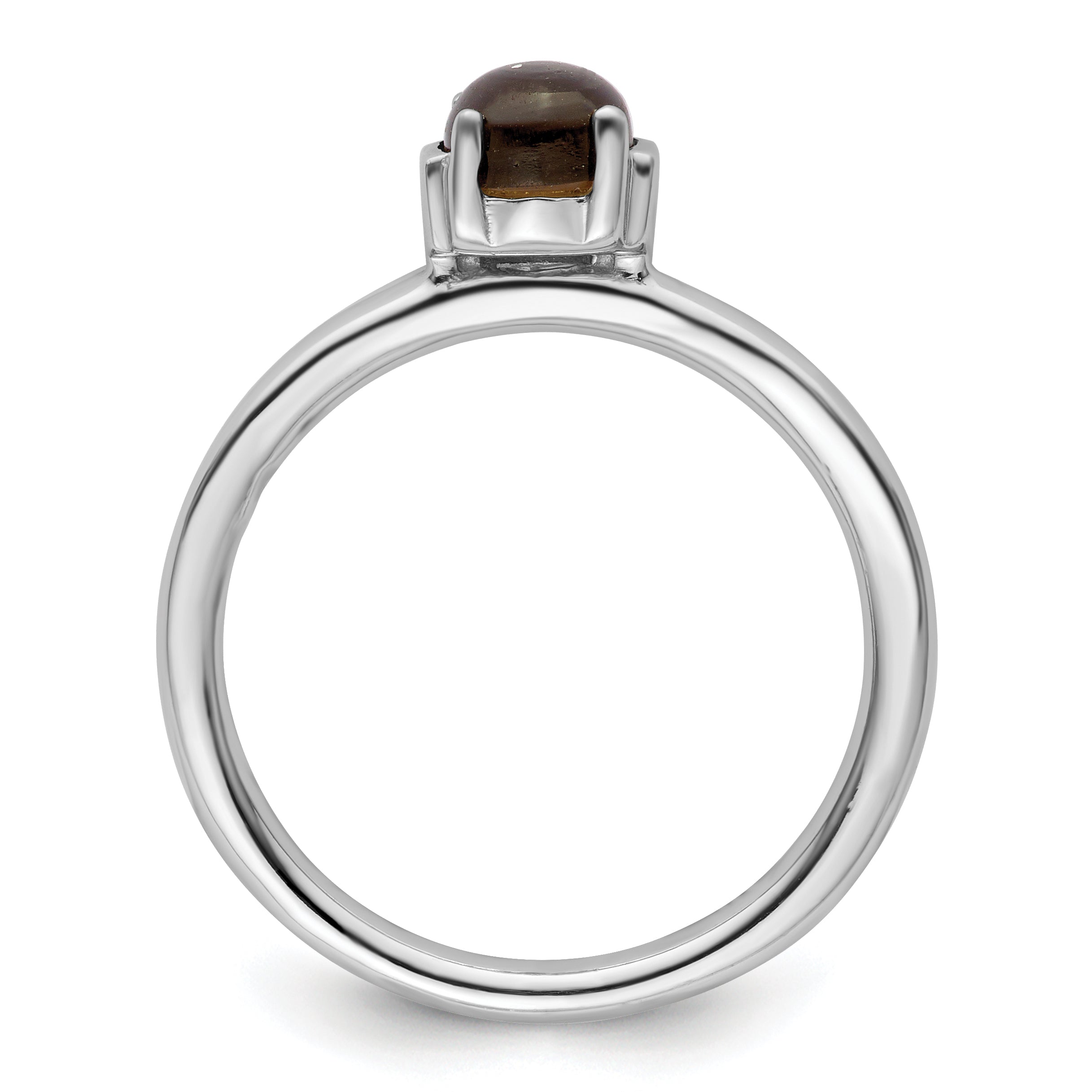 Sterling Silver Stackable Expressions Polished Smoky Quartz Ring