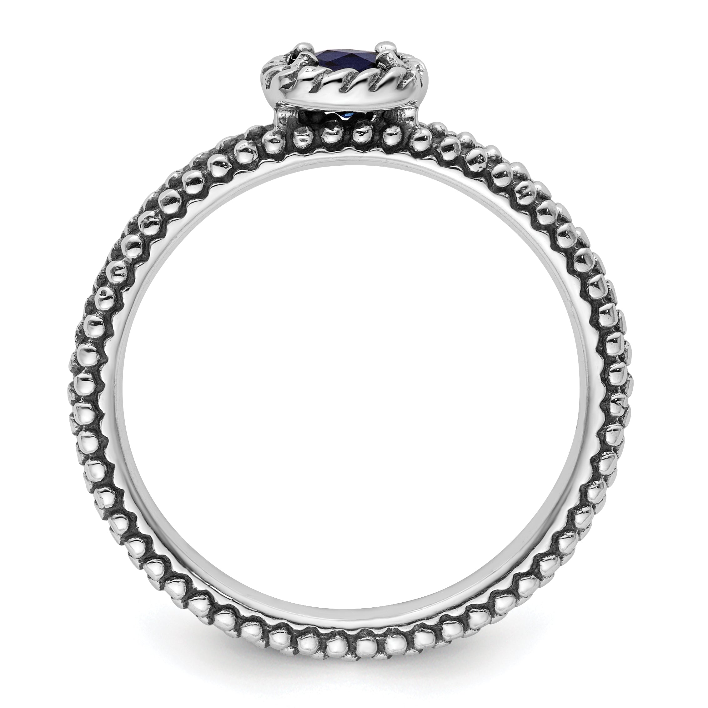 Sterling Silver Stackable Expressions Polished Cr. Sapphire Ring