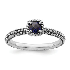 Sterling Silver Stackable Expressions Polished Cr. Sapphire Ring