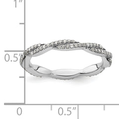 Sterling Silver Stackable Expressions Polished Diamond Ring