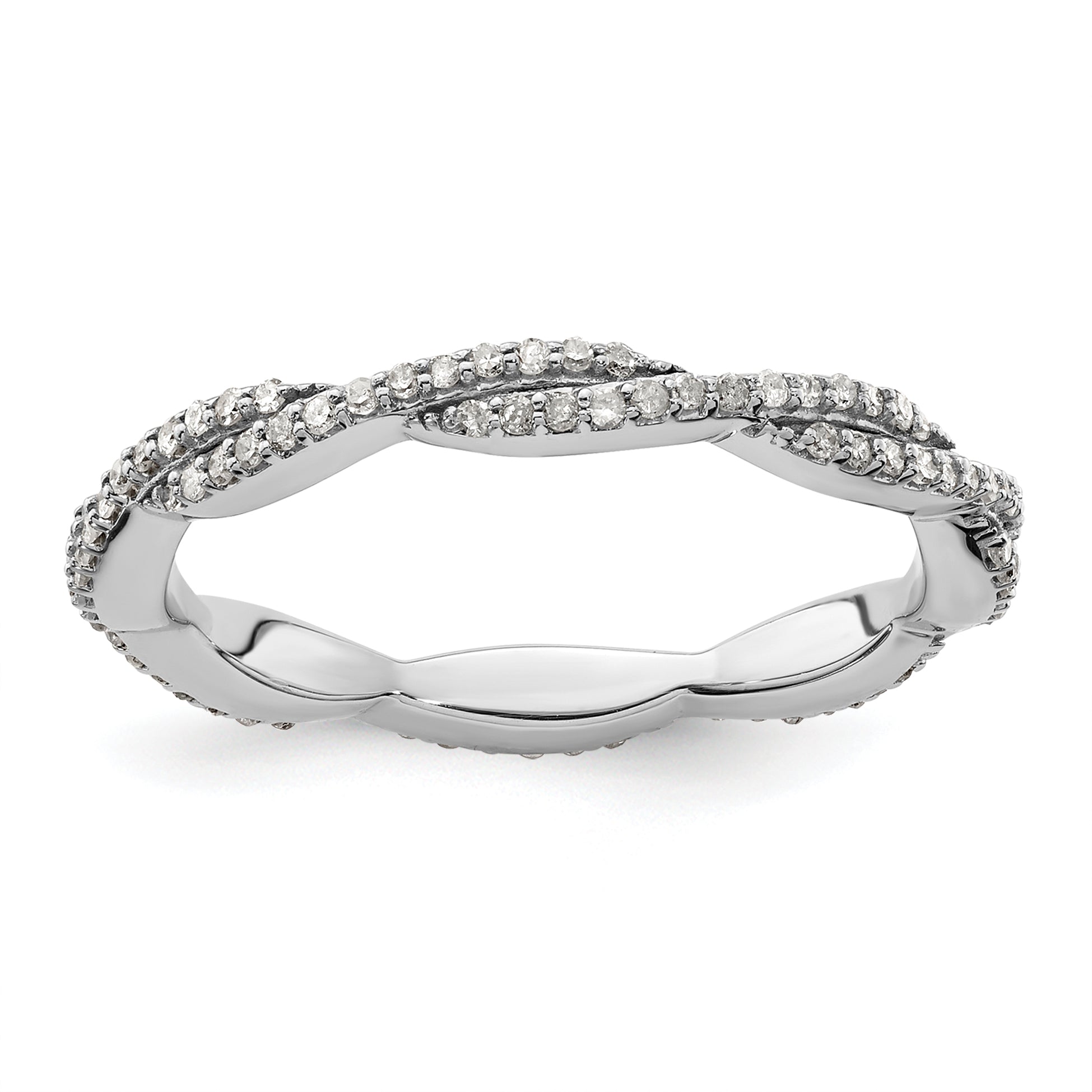 Sterling Silver Stackable Expressions Polished Diamond Ring