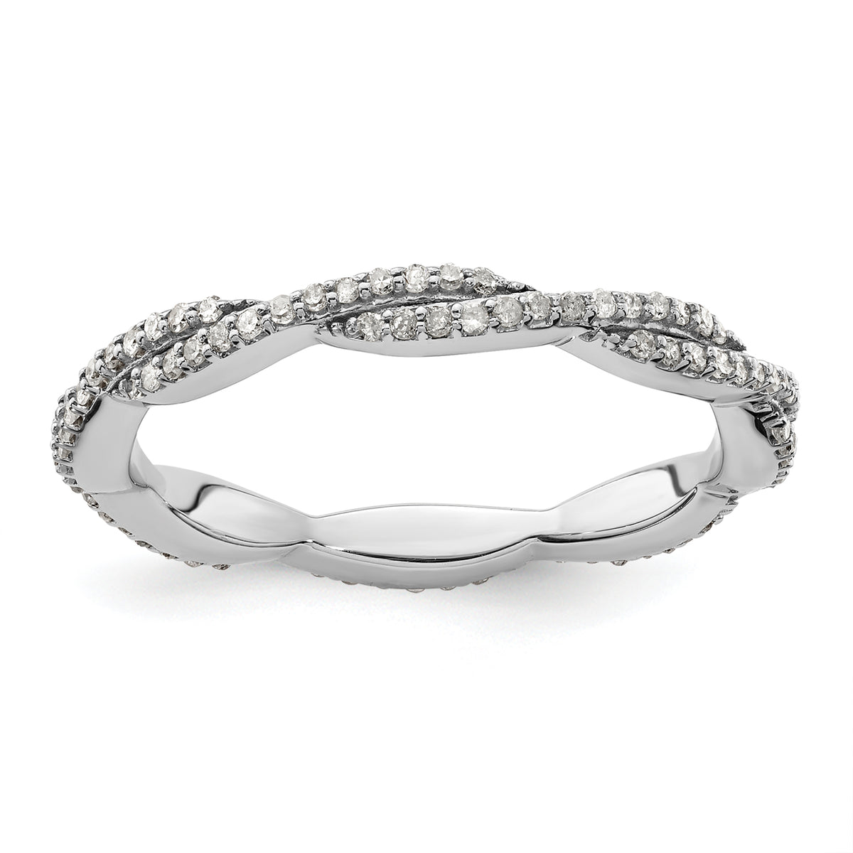 Sterling Silver Stackable Expressions Polished Diamond Ring