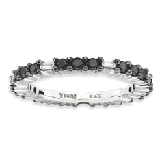 Sterling Silver Stackable Expressions Polished Black Diamond Ring