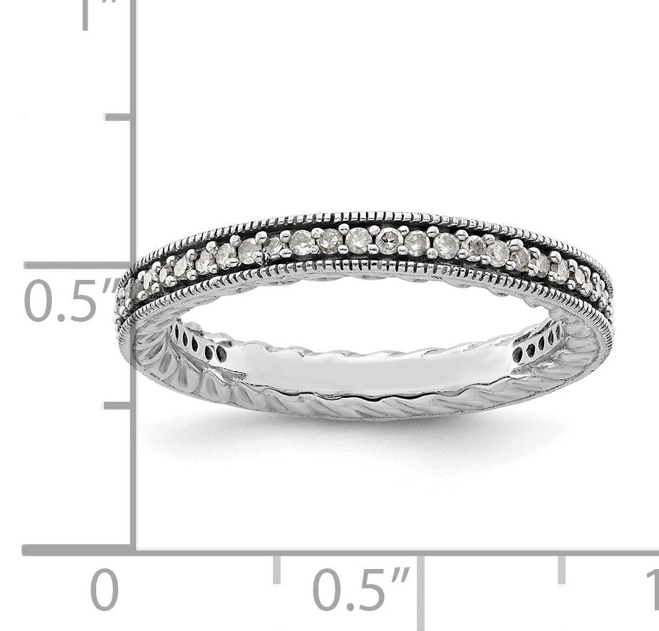 Sterling Silver Stackable Expressions Polished Diamond Ring