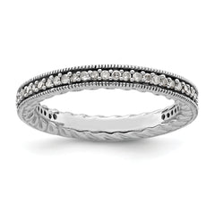 Sterling Silver Stackable Expressions Polished Diamond Ring