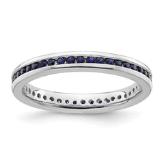 Sterling Silver Stackable Expressions Polished Created Sapphire Ring