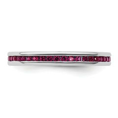 Sterling Silver Stackable Expressions Polished Created Ruby Ring