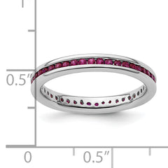 Sterling Silver Stackable Expressions Polished Created Ruby Ring