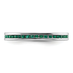 Sterling Silver Stackable Expressions Polished Created Emerald Ring