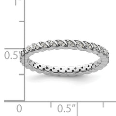 Sterling Silver Stackable Expressions Polished Diamond Ring