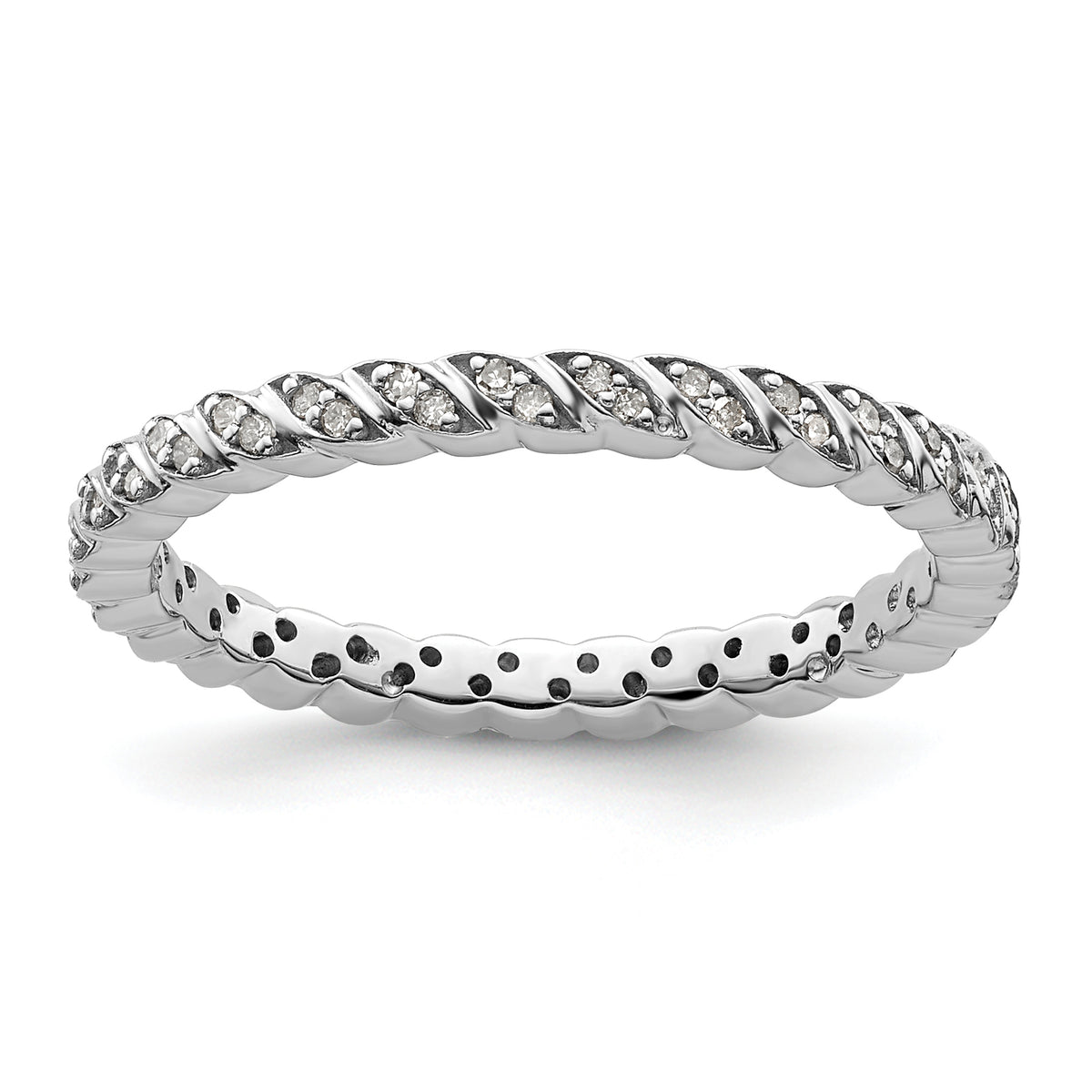 Sterling Silver Stackable Expressions Polished Diamond Ring