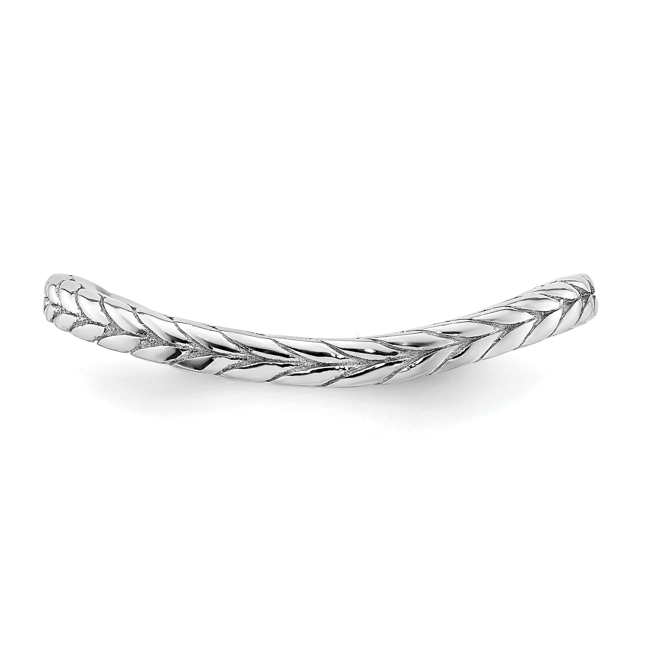 Sterling Silver Stackable Expressions Polished Rhodium-plated Wave Ring