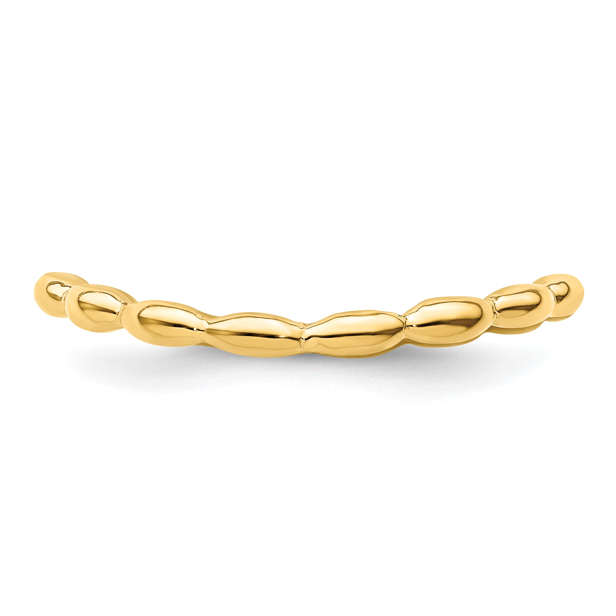 Sterling Silver Stackable Expressions Polished Gold-plate Wave Ring