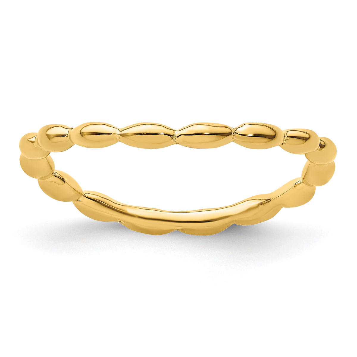 Sterling Silver Stackable Expressions Polished Gold-plate Wave Ring