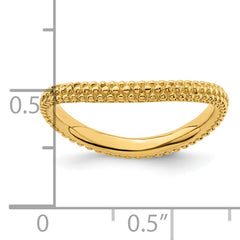 Sterling Silver Stackable Expressions Polished Gold-plated Wave Ring