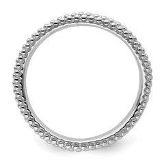 Sterling Silver Stackable Expressions Polished Rhodium-plated Wave Ring