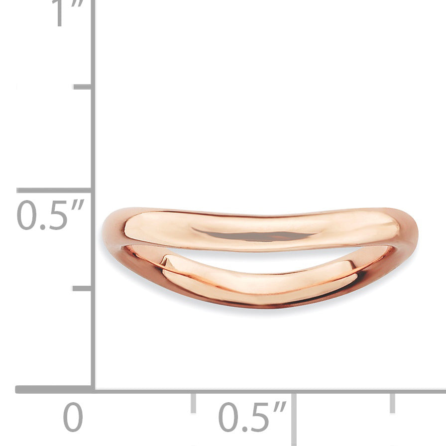 Sterling Silver Stackable Expressions Polished Pink-plate Wave Ring