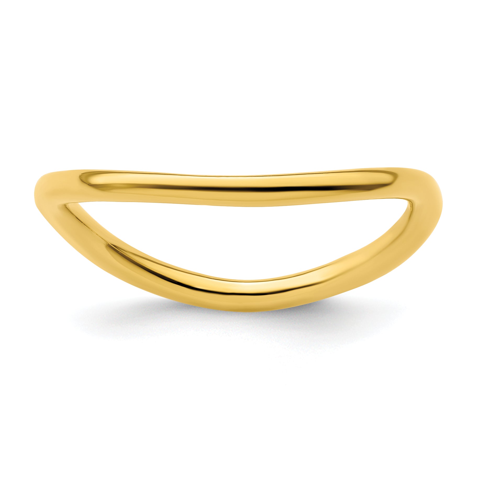 Sterling Silver Stackable Expressions Polished Gold-plate Wave Ring