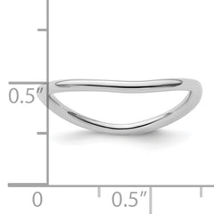 Sterling Silver Stackable Expressions Polished Rhodium-plate Wave Ring