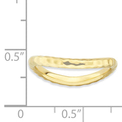 Sterling Silver Stackable Expressions Polished Gold-plate Wave Ring