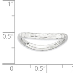 Sterling Silver Stackable Expressions Polished Rhodium-plate Wave Ring