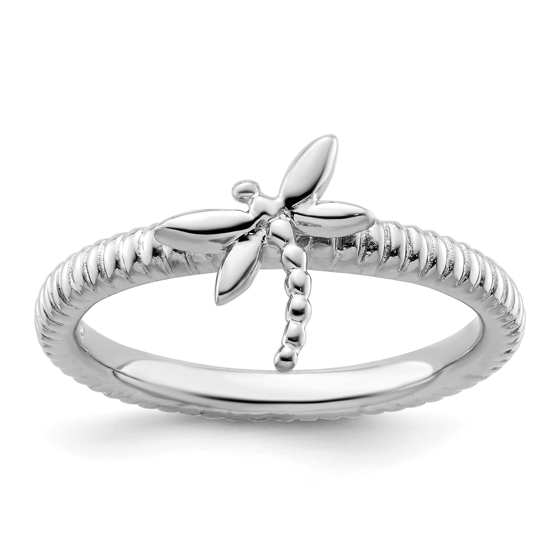 Sterling Silver Stackable Expressions Dragonfly Ring